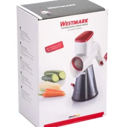 Westmark Scharfe Herta trommelrasp met 3 raspen rood en wit 26.5x13x28.5cm