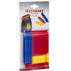 Westmark Set van 10 vershoudclips uit kunststof geel, rood en blauw 6, 8 en 10 cm