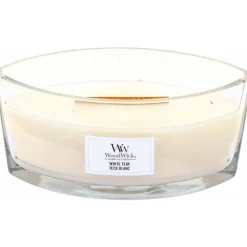 Woodwick Geurkaars Ellipse White Teak