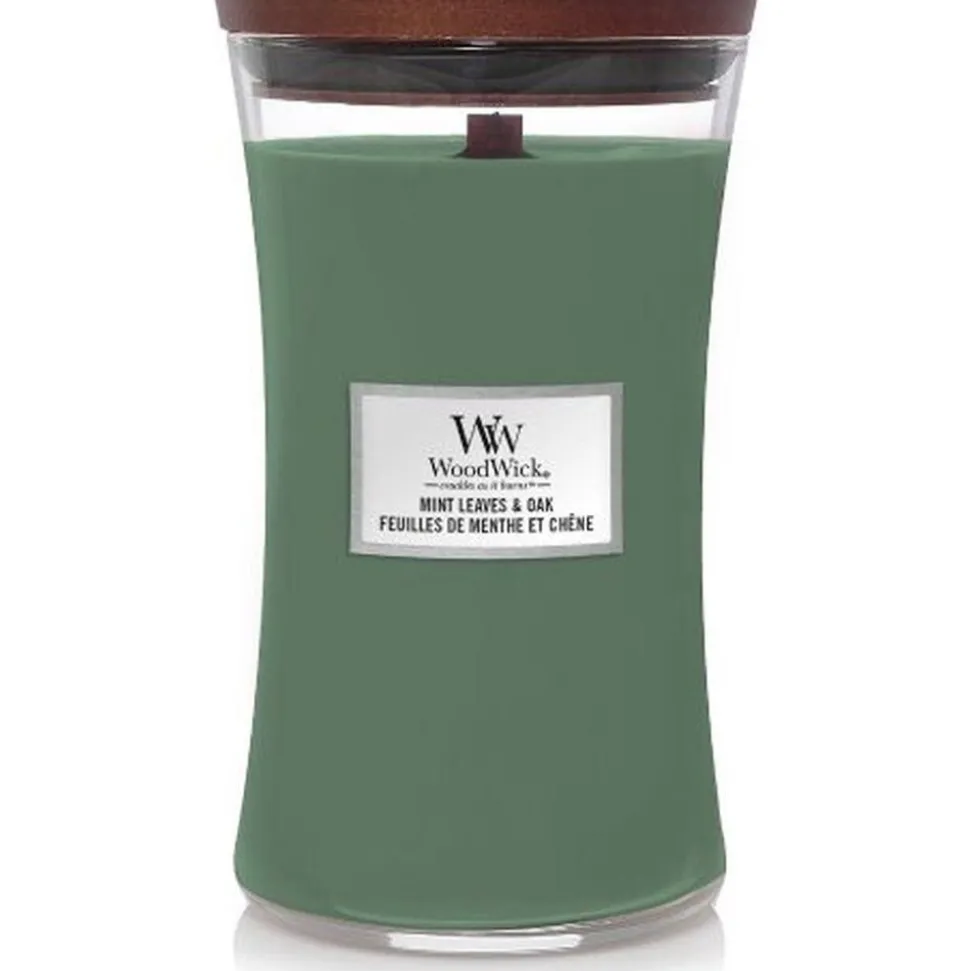 Woodwick Geurkaars Large Mint Leaves & Oak