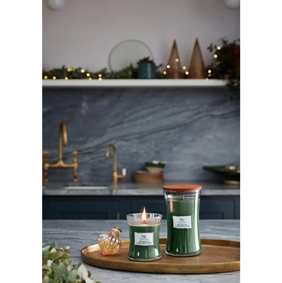 Woodwick Geurkaars Large Mint Leaves & Oak
