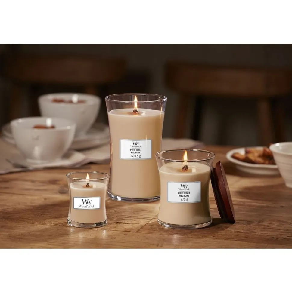 Woodwick Geurkaars Medium White Honey