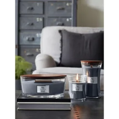 Woodwick Geurkaars Medium Indigo Suede