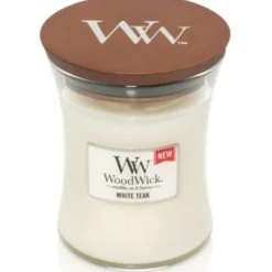 Woodwick Geurkaars Mini White Teak