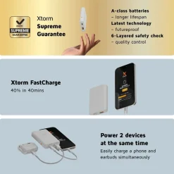 Xtorm 12W Go2 FastCharge Powerbank 5.000 mAh - Ash White - XG2050