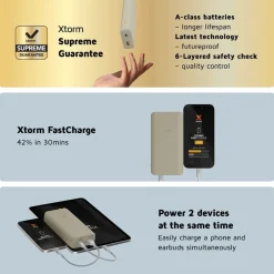 Xtorm 15W Go2 FastCharge Powerbank 20.000 mAh - Clay - XG2202