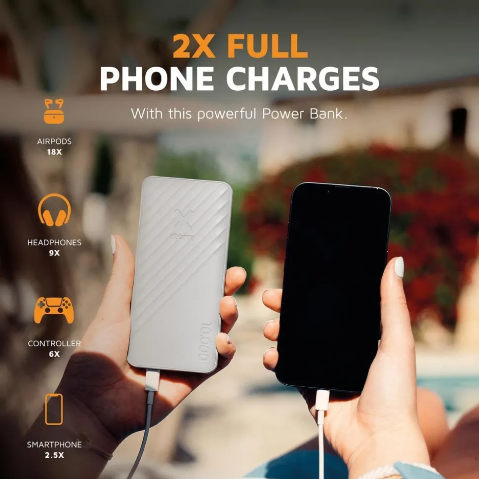 Xtorm 15W Go2 FastCharge Powerbank 10.000 mAh - Ash White - XG2100