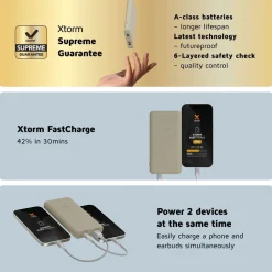 Xtorm 15W Go2 FastCharge Powerbank 10.000 mAh - Clay - XG2102